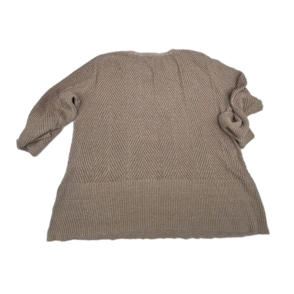 North Style Womens Shaker Knit Sweater Size XL Tan Beige
